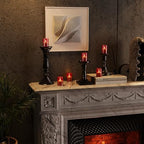 12Pack Flameless LED Candles with Timer, Battery Operated, Red, 2"x3" - Image 5