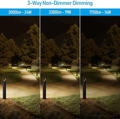 LEONLITE 3CCT LED Bollard Landscape Pathway Light, 43", Open-Top - Image 2