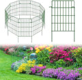 30 Pack Decorative Garden Fence Total 32.5ft (L) x 24in High 1.44" Gap Metal Wire Rustproof Small Animal Barrier Fence Easy Assembly Patio Yard Seedlings Protection Fencing Border Green by KYATE