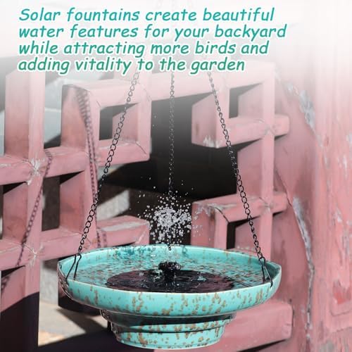 Ceramic Hanging Solar Bird Bath,Fountain Bird Bath Hanging for Outside - Image 6