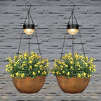 BAYN 2 Packs Solar Hanging Basket Planters for Plants Outdoor - Image 2