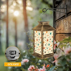 Solar Lantern Outdoor Waterproof Mid Century Fifties Modern Retro Colors Seamless Part Garden Decor LED Hanging Solar Lights Tabletop Lamp Gifts for Women Mom Outside Yard Patio Porch - Image 5