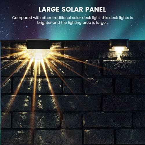 Solar Deck Lights Outdoor - 6 Pack Solar Fence Lights Waterproof Solar Stair Lights Outdoor Solar Lights Decor for Backyard Fence Steps Stairs Railing Garden Patio Pathway Outside - Image 5