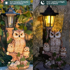 Solar Owl Statue, Fake Owl Family Outdoor Waterproof Garden Owl Decor - Image 5