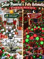 OZS 6Pack Total 48LED Solar Garden Lights Christmas Fairy Outdoor - Solar Firefly Lights Fairy Outdoor, Sway by Wind, Waterproof for Pathway Patio Yard Christmas Decorations(Red&Green) - Image 4
