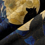 Wolf Tapestry, Full Moon Stained Glass Mountain Forest Decor 70x90inch - Image 2
