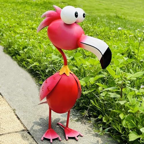 Kircust Flamingo Decor Yard Decorations Outdoor Garden Statue Outside Metal Bird Courtyard Art Pink Flamingos for Patio Backyard Porch Decoration - Image 3