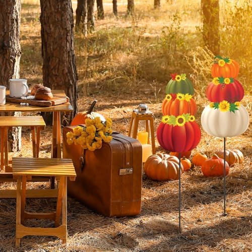 Suzile 2 Pcs Fall Yard Stakes 37" Metal Fall Decoration Outdoor, Rustic - Image 4