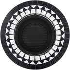Mosaic Fire Pit 26.8 Inch Ceramic Round Outdoor Wood Burning Bowl with Steel Stand and BBQ Grid for Garden Patio Backyard - Image 5