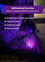 Spotlight Outdoor for Halloween Christmas: 4-in-1 RGBW Low Voltage Landscape Lighting Kit with Plug-in Transformer | 6W 24V IP65 Waterproof Color Changing LED Spot Lights with Remote for Yard Garden - Image 3