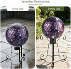Lily's Home Colorful Mosaic Glass Gazing Ball, Designed with a Stunning Holographic Petal Mosaic Pattern to Bring Color and Reflection to Any Home and Garden, Purple Mirrors (10" Diameter) - Image 6