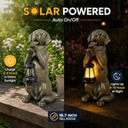 Solar Labrador Retriever Garden Statue, 16.7-Inch Dog Decor with Lantern - Image 4