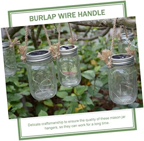 Healeved 30pcs Hemp Rope Jar Handles Wide Mouth Mason Jars Hangers for DIY Projects Wire Handles Burlap Rope - Image 4
