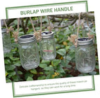 Healeved 30pcs Hemp Rope Jar Handles Wide Mouth Mason Jars Hangers for DIY Projects Wire Handles Burlap Rope - Image 4