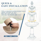 Outdoor Solar Water Fountain,3-Tier Italian Garden Waterfall Fountain - Image 4