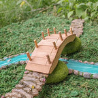 Treasure Gurus Miniature Wooden Arch Bridge Fairy Garden Ornament Outdoor Dollhouse Decor Supply - Image 5