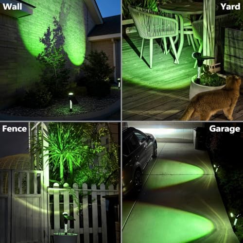 DenicMic Solar Spot Lights Outdoor Waterproof Green Lens LED 4 Pack - Image 3