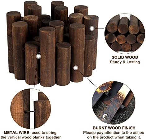 WORTH Wooden Log Rolls Garden Edging, 6.5" H x 47" L Landscape Lawn Border - Image 5