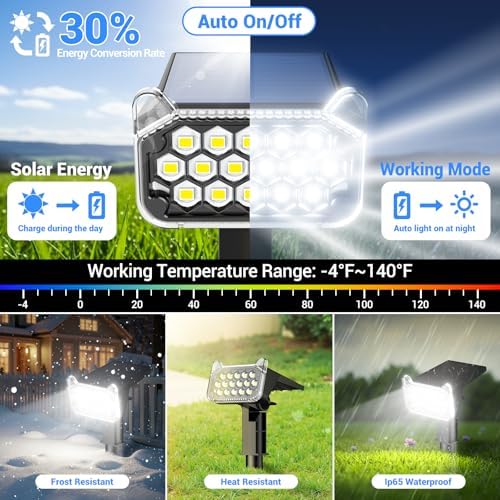 Solar Spot Lights Outdoor Waterproof, Super Bright Focused Beam Spotlights - Image 6