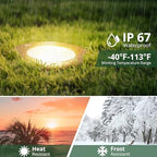 GKOLED 12V LED Brass Well Lights, In Ground Light Outdoor with MR16 Bulb and Swival Base, Low Voltage Landscape Lighting, 5W 410LM 2700K, IP67 Waterproof Up Light for Garden, Open Top, 12 Pack - Image 5