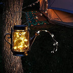 Outdoor Solar Garden Lights Hanging Watering Can Lights with 45 Led String Lights, for Flower Fence Lawn Patio Festoon Party Christmas Holiday - Image 3