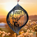 Personalized Elk Metal Wind Spinner, Custom Elk Garden Spinner Hanging Indoor Outdoor Decor, Perfect House Warming Gifts New Home, Custom Gift for Grandmother, Mom, Dad, Wife by CraftNameSign