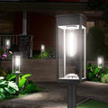 NEWMESSI Solar Walkway Lights Outdoor, 4 Pack, 3 Heights, Cool White, IP65 by NEWMESSI