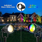 Christmas Outdoor Spotlight 120V LED Spot Lights Outdoor RGB 12W Color Changing Landscape Lights with Remote Control Waterproof Spot Lights Outdoor for Yard Path Garden Decorative (2Pack) - Image 3