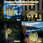 2 Pack Crystal Mosaic Solar Hanging Lantern Outdoor Garden Light Waterproof - Image 5