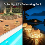 4 Pack Outdoor Solar Lanterns, Waterproof Rattan Solar Powered Lamp Decorative, Solar Garden Lights Birthday Gifts for Women, Outside Solar Lights for Yard, Pathway, Patio,Porch, Lawn Decor - Image 6