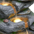 38" Outdoor Garden Water Fountain with Lights, 5 Tiers Water Feature - Image 4