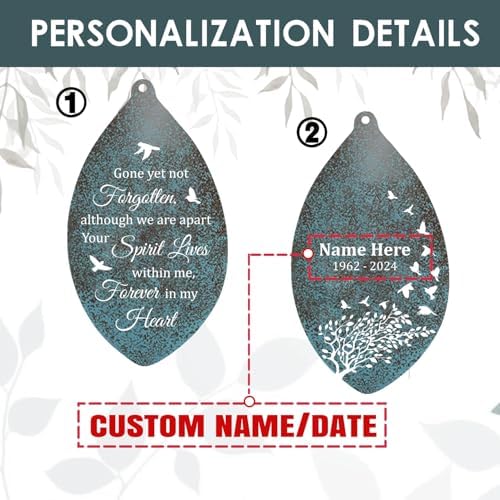 Sympathy Wind Chimes Personalized, 36inch in Loving Memory Wind Chimes, Memorial Gifts for Loss of Loved Mom/Dad, Windchime for Funeral Outdoor - Image 6