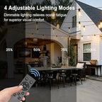 Achin 50FT Solar String Lights Outdoor with 32 LED Bulbs 1.5FT Bulbs Spacing,Patio String Lights Whith Remote, IP65 Waterproof, 3600mAm Battery (50FT 32Bulbs) - Image 3