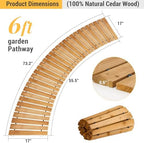6FT Curved Wooden Garden Pathway Walkway Outdoor Roll Out Decorative Garden Non-Slip Patio Path Decorative Boardwalk Outdoor Road Floor for Backyard Beach Wedding Party - Image 3