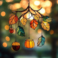 Autumn Leaves Branch Acorn Fall Acrylic Suncatcher by AVAGAN