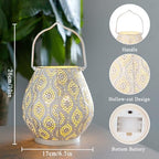 TRIROCKS Set of 12 Moroccan Decorative Lamps 8'' High Battery Powered Cordless Lamp Metal Table Lamps with Fairy Lights Bulb for Home Room Garden Yard Party Events Tabletop Indoor Outdoor(White) - Image 2