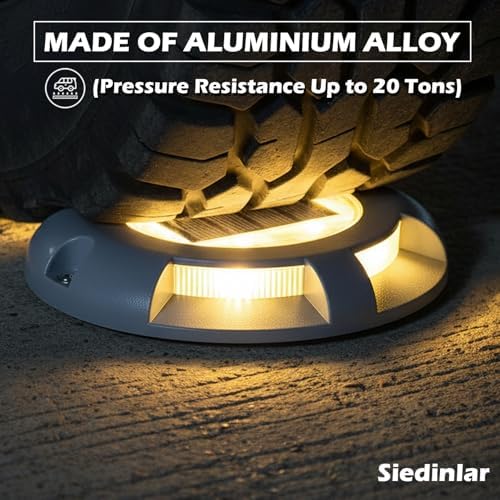 SIEDiNLAR Solar Deck Lights Outdoor LED Driveway Dock Lights, 12 Pack, Warm - Image 4