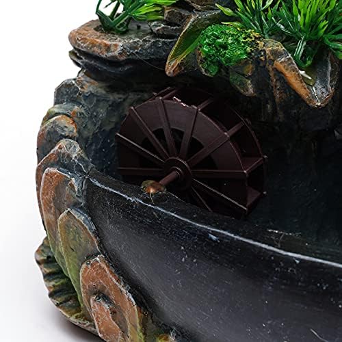 Rockery Tabletop Fountain Water Fountain Rockery Crafts Desktop Simulation Resin Rockery Bonsai with LED Automatic Pump for Office, Home, Bedroom Desk Decoration Gifts (A 7.9x5.9x11.8in) - Image 6