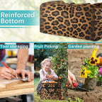 Leopard Print Garden Tool Bag Organizer Heavy Duty Wild Safari Skin Pattern Gardening Tote Bag with 10 Pockets for Women Men Gardening Gifts - Image 7