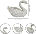 12.6'' Tall White Swan Statue Plante,Outdoor Large Resin Swan Flower Pot Decorative ,Garden Sculpture for Pond Patio Lawn Backyard Landscape Ornament, Water Feature Decor with Detailed Feather Texture - Image 3