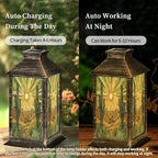 Solar Lantern Intricate Tribal Tattoo Style Stained Glass Artwork Outdoor Waterproof Garden Hanging Lantern Solar Powered Lighting Outside Table Lamp for Patio Deck Camping 1 Pack - Image 3
