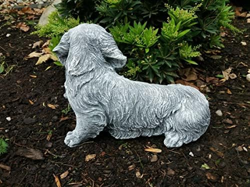 Outdoor Garden Dachshund Dog Statue Concrete Dachshund Dog Figurine Detailed Puppy Sculpture - Image 6