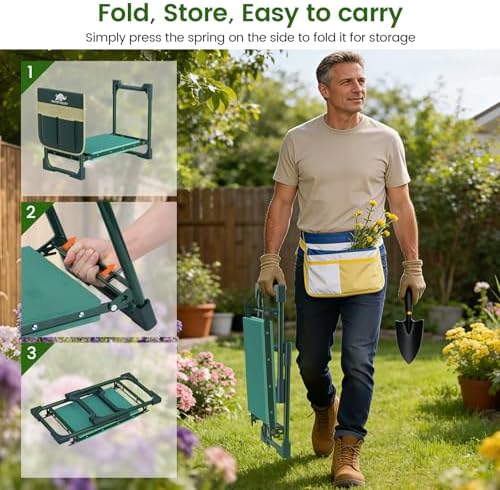 Garden Kneeler and Seat Foldable Gardening Stool Foldable Gardening Bench - Image 6