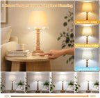 ShineTech 14" Small Table Lamps for Bedroom Rechargeable Cordless, Set of 2 - Image 4