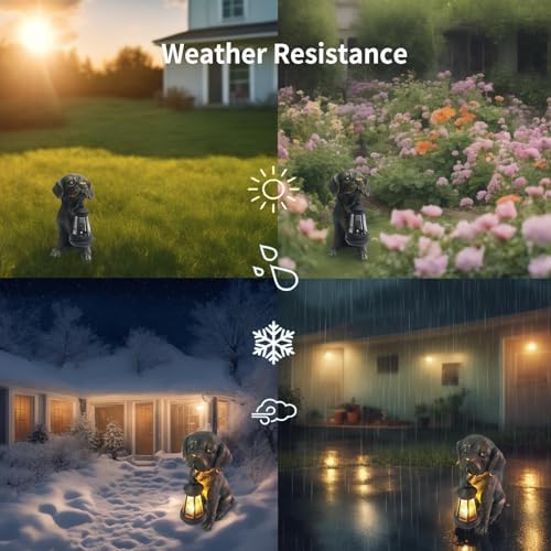 Solar Resin Dog Statue - Garden Art Figurine Dog for Yard Patio Lawn Balcony Decor, Home Houses Holiday Lighting, Outdoor Decoration, Unique Birthdays Ideal Gifts for Mom Grandma Women Wife Sister - Image 6