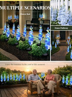 GIGALUMI 3 Pack Solar Delphinium Flowers Outdoor, 2 Modes, Blue - Image 6