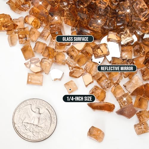 Skyflame 1/4-Inch High Luster Reflective Fire Glass for Fire Pit Fireplace - Image 2