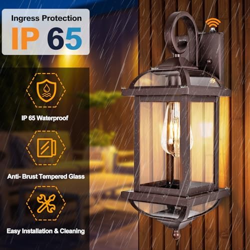 Bronze Dusk to Dawn Outdoor Lighting 18” Exterior Light Fixtures - Image 5