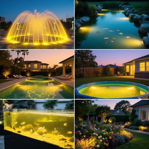 T-SUN Solar Pond Lights, 3-in-1 Warm White LED Submersible Pond Lights - Image 2