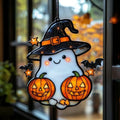 Halloween Ghost and Pumpkin Acrylic Suncatcher by AVAGAN